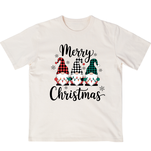 Merry Christmas Three Gnome/Elves Tree T-shirt