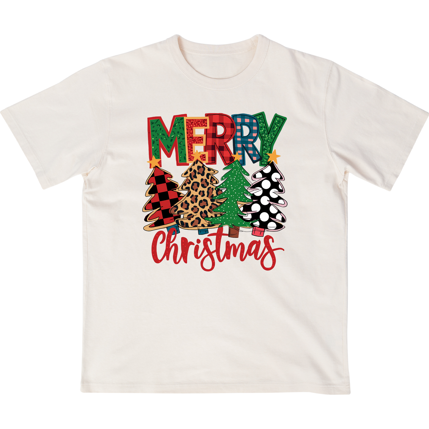 Merry Christmas three cool trees - T-shirt