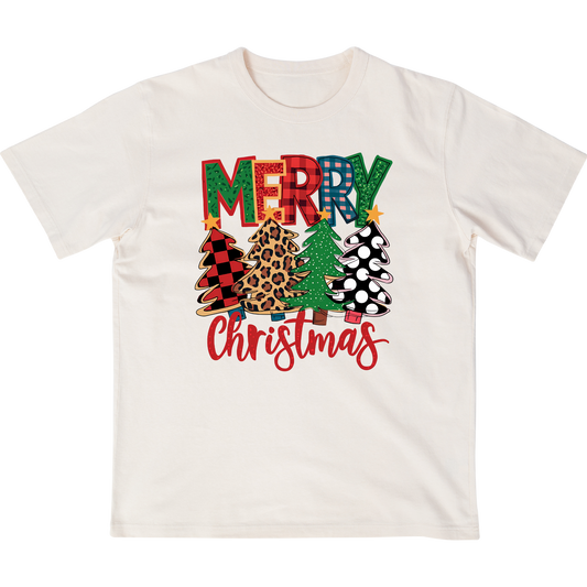 Merry Christmas three cool trees - T-shirt