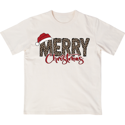 Merry Christmas Leopard Print - t shirt